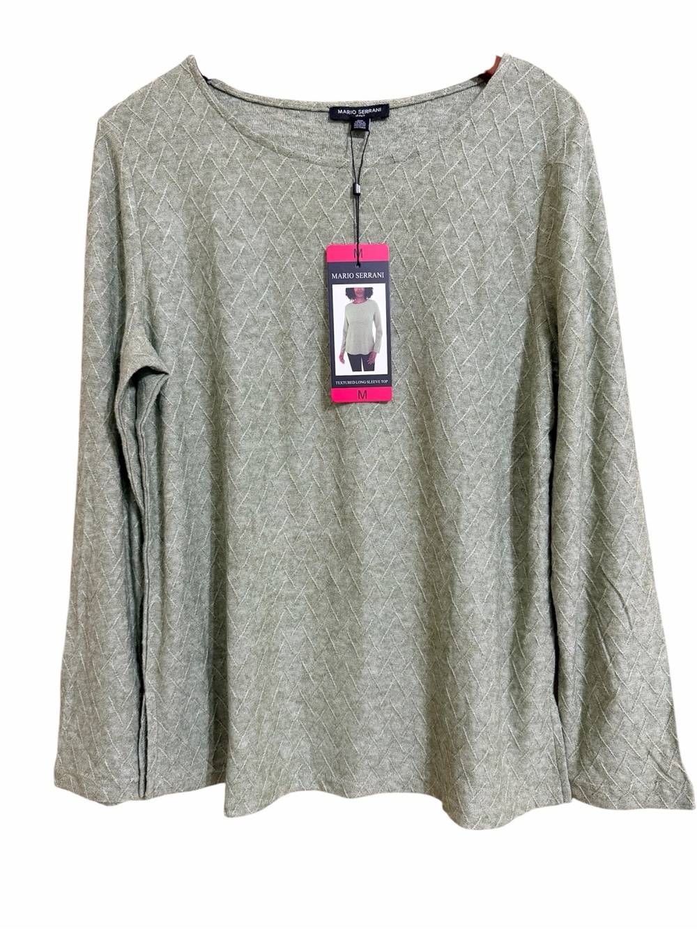 Mario Serrani Italy Cable Knit Sweater Top Long Sleeve Olive Green Women’s M - Picture 1 of 6